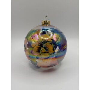 Vtg Inside Art Mother & Child Pastoral Blown Glass Ornament Hand Painted w Box
